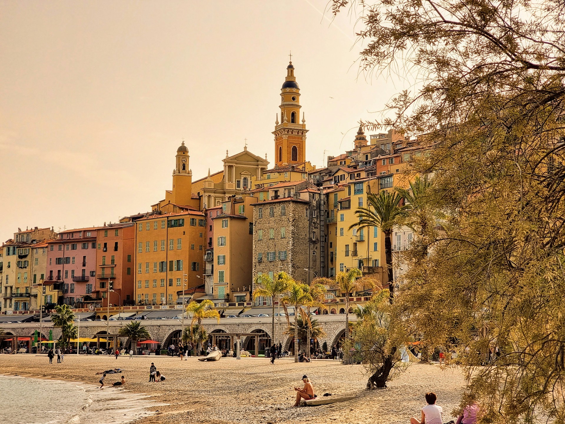 Italian village and vineyard landscape